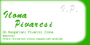 ilona pivarcsi business card